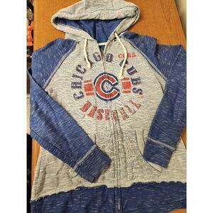 Majestic Chicago Cubs medium blue and grey full zip hoodie
